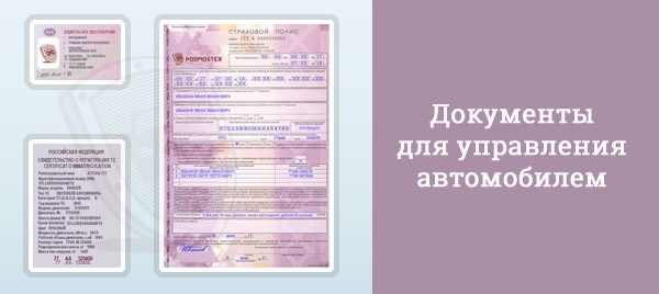 Необходимые документы для водителя: vu, sts, mtpl