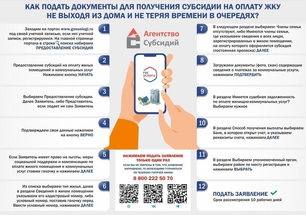 Инструкция по получению субсидии на оплату коммунальных услуг онлайн