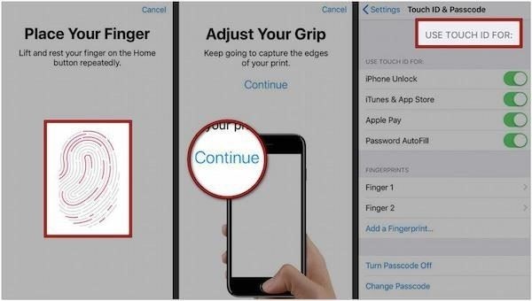 Шаги по настройке Touch ID на поддерживаемых iPhone